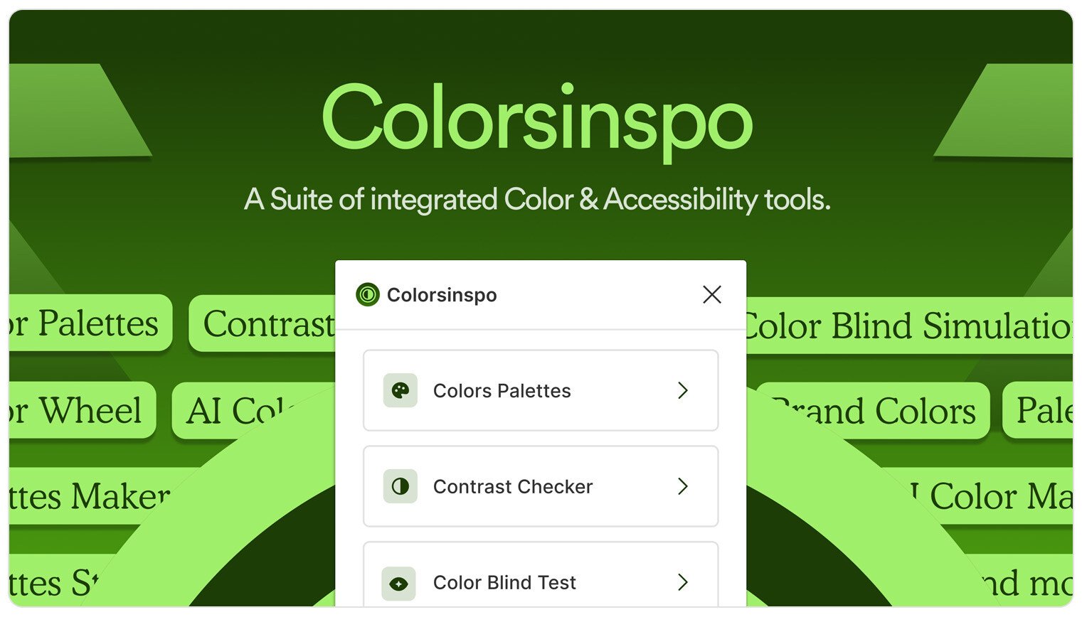 Colorsinspo, a suite of integrated color and accessibility tools figma plugin