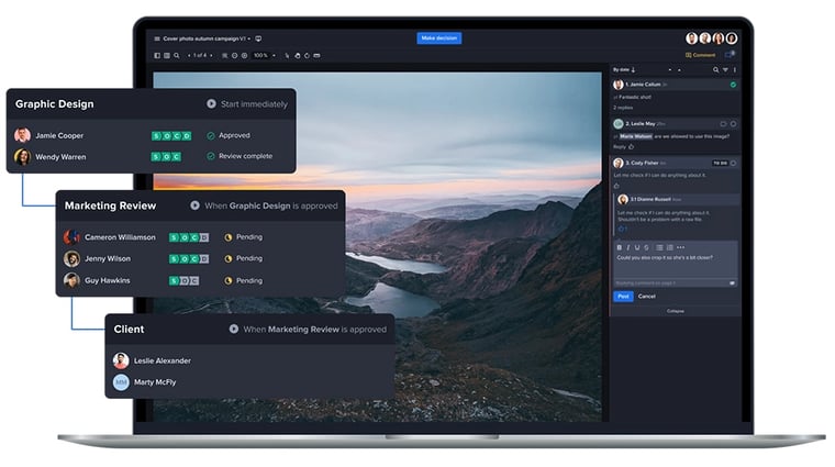 Creative workflow automation platform dashboard