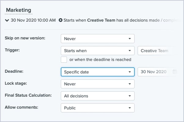 Setting deadlines and automating reminders feature of Ziflow