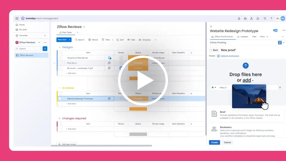 How to create a proof in Ziflow from monday.com