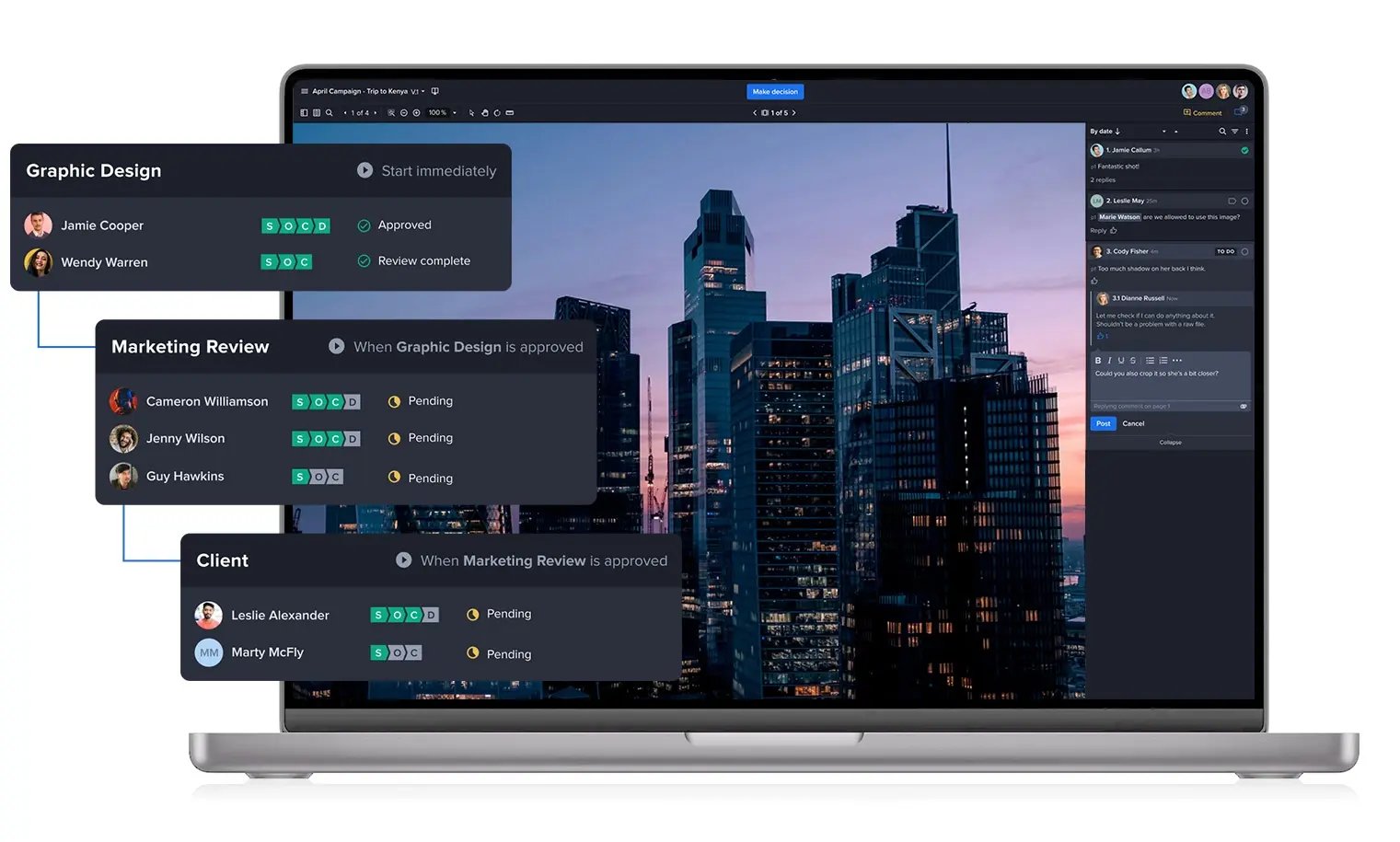 Ziflow main user interface proof viewer and project stages visualized-1