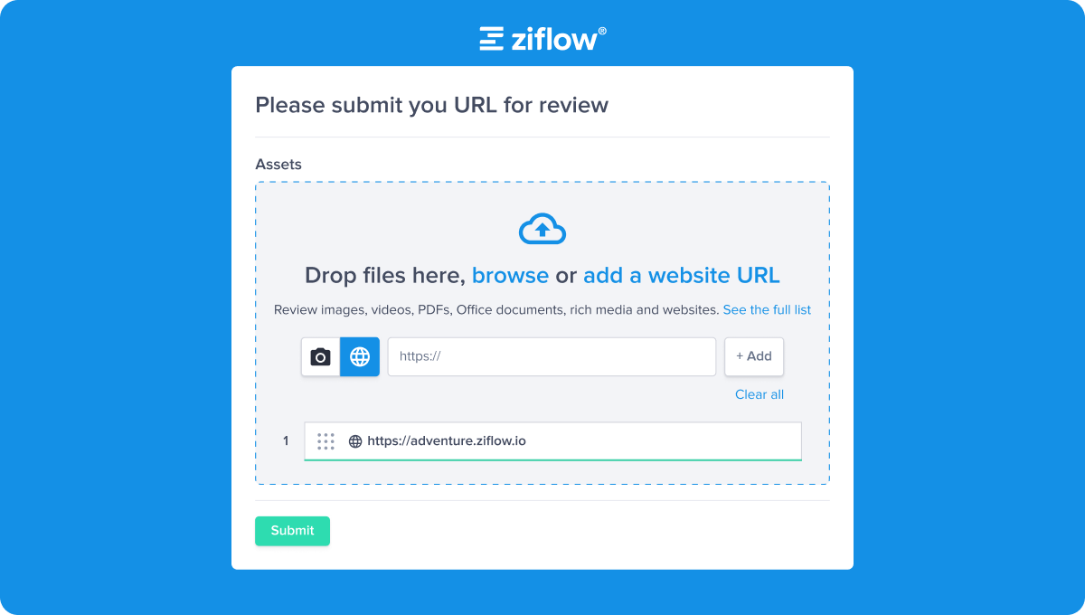 Ability to create website proofs on intake forms