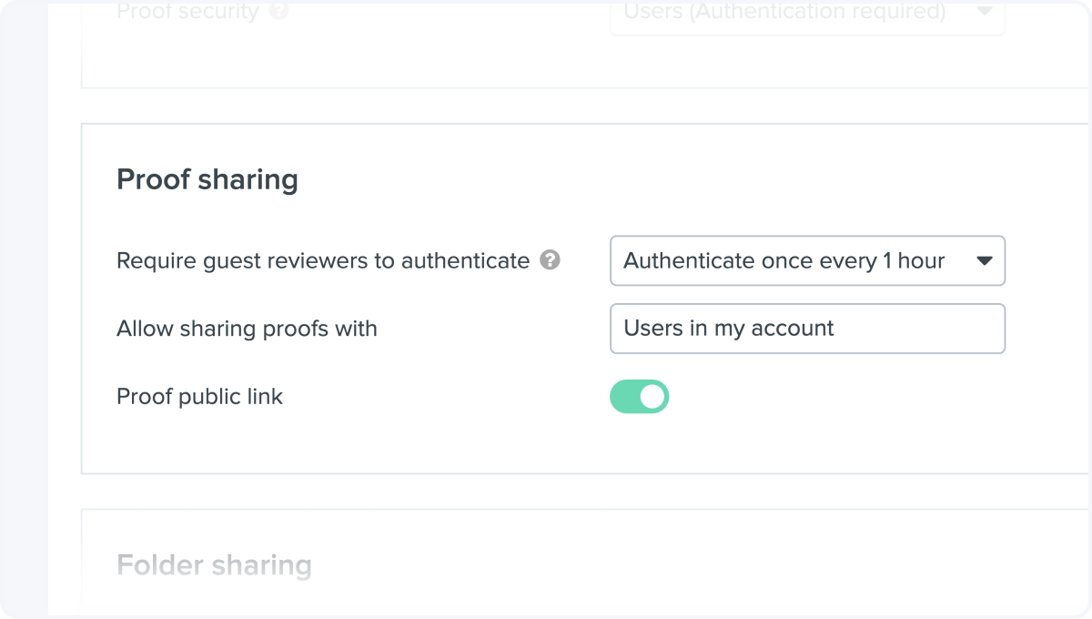 Public URL proof visibility function in Ziflow app