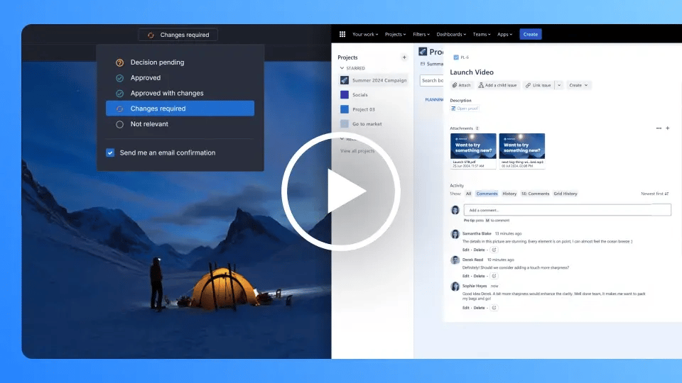 How activity in Ziflow updates an item in Jira