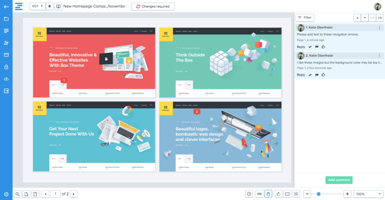 Content proofing project of a modern website with clean UI