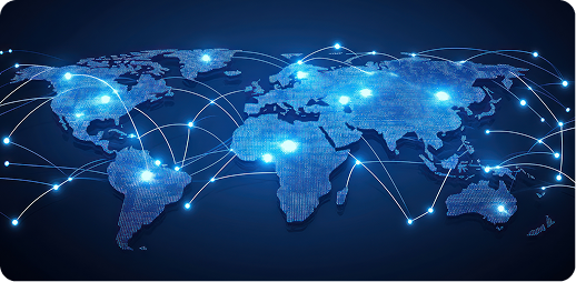 Stay calm during crisis - world map connected with wires
