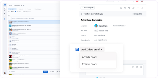 Sync proofs from Ziflow with tasks in Asana