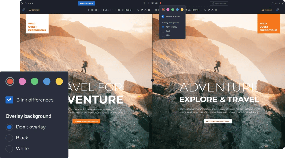 Version control of creative content review in online proofing software Ziflow-1