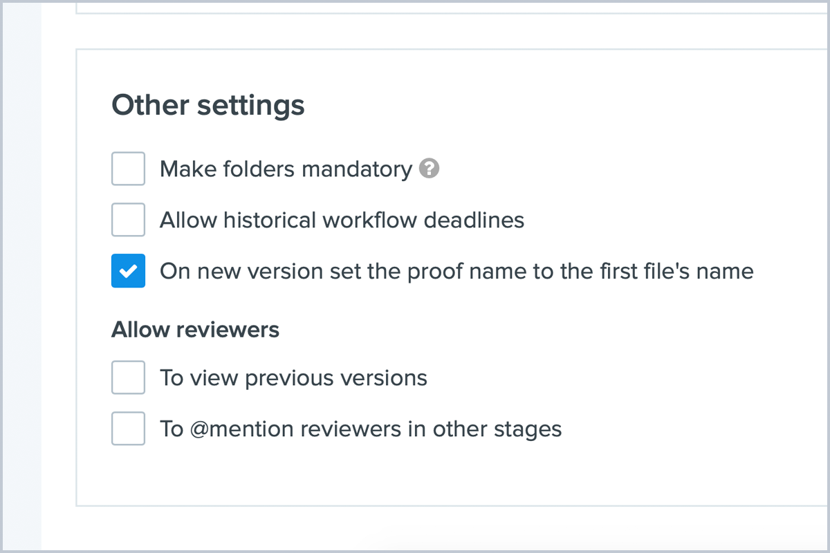 Other settings options in updated Ziflow June Release